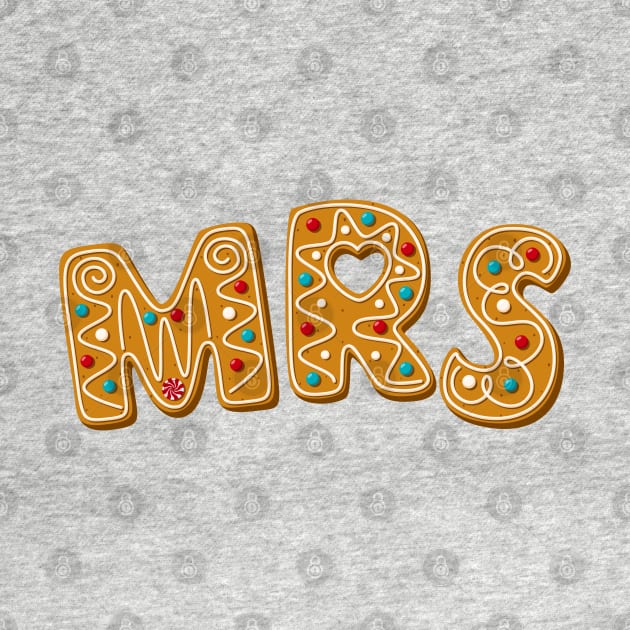 MRS Gingerbread Letters Matching Couples Gift by stressless